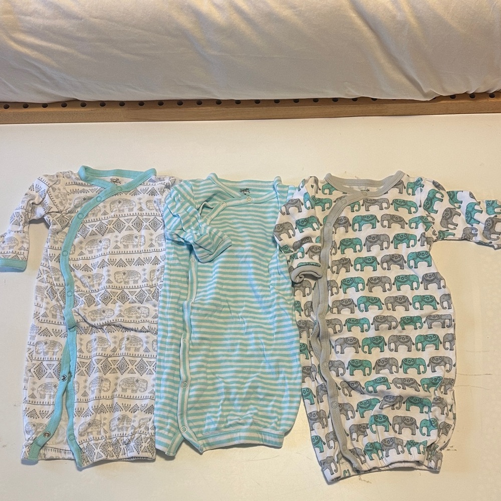 Touched by Nature Elephant and Stripes Kids Pajamas Gown Bundle